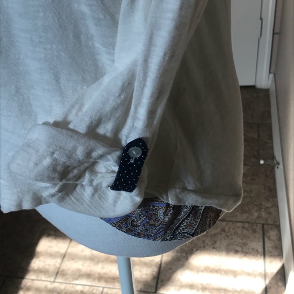 Anthropologie postage stamp white Henley shirt - Picture 4 of 6